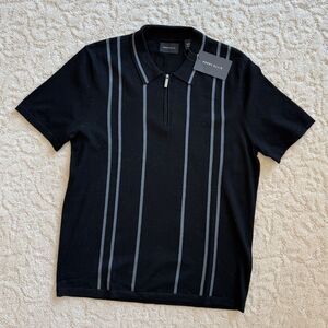 Perry Ellis Medium Black 1/4 Zip Lightweight Shortsleeved Sweater.